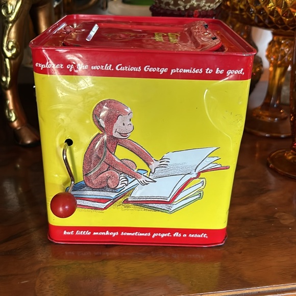 Vintage Curious George Jack In The Box Tin Musical - Picture 4 of 11